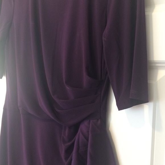 Chaps special occasion faux wrap dress aubergine - Picture 3 of 7